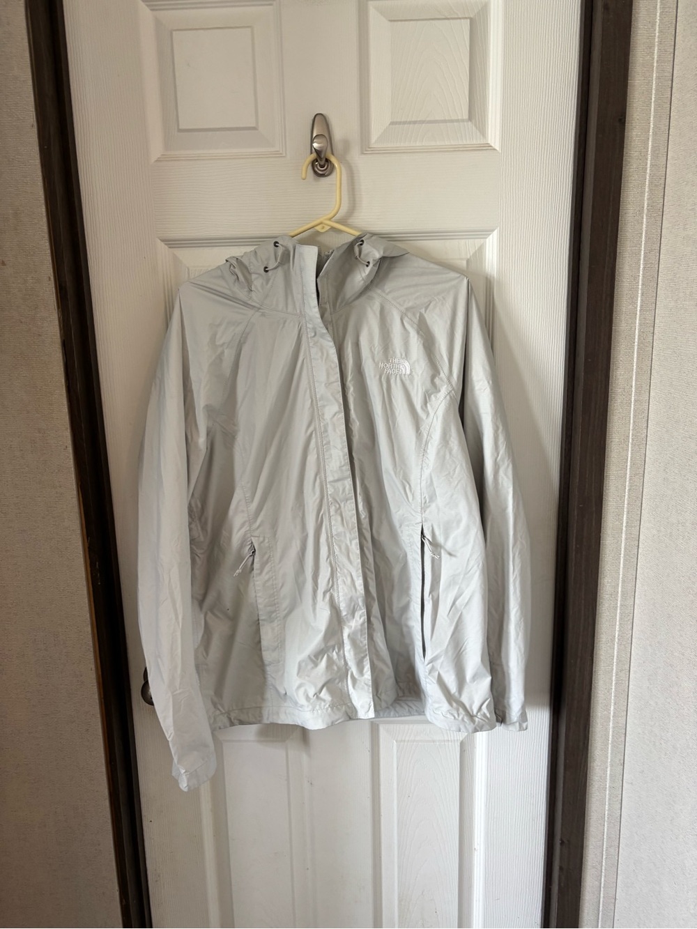 The North Face Hooded Windbreaker Jacket - Light Gray
